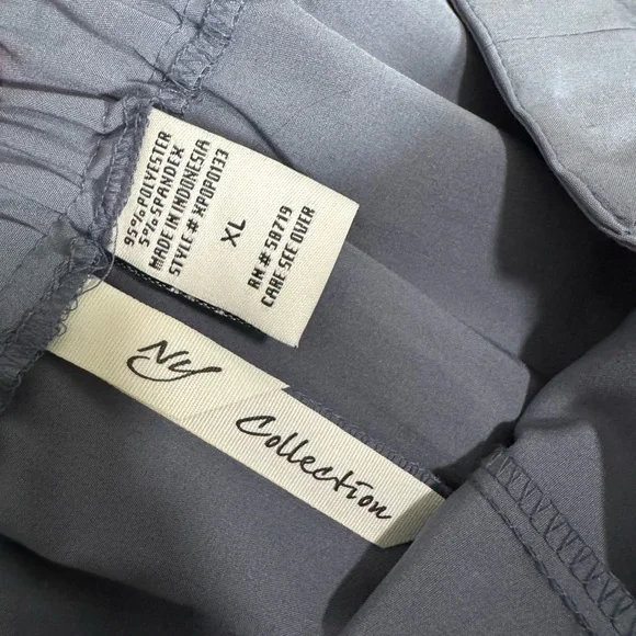 NY Collection - Blue Scuba Pants with Robe Belt - Size XL - Picture 6 of 6